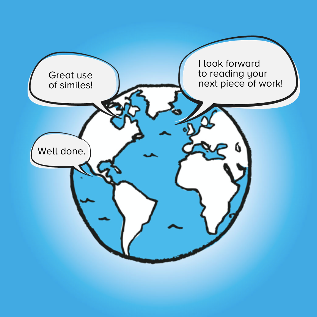 An illustration of a globe with comments from teachers around the world An illustration of a globe with comments from teachers around the world
