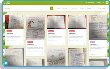 Examples of modelled writing ideas for pupils from Pobble